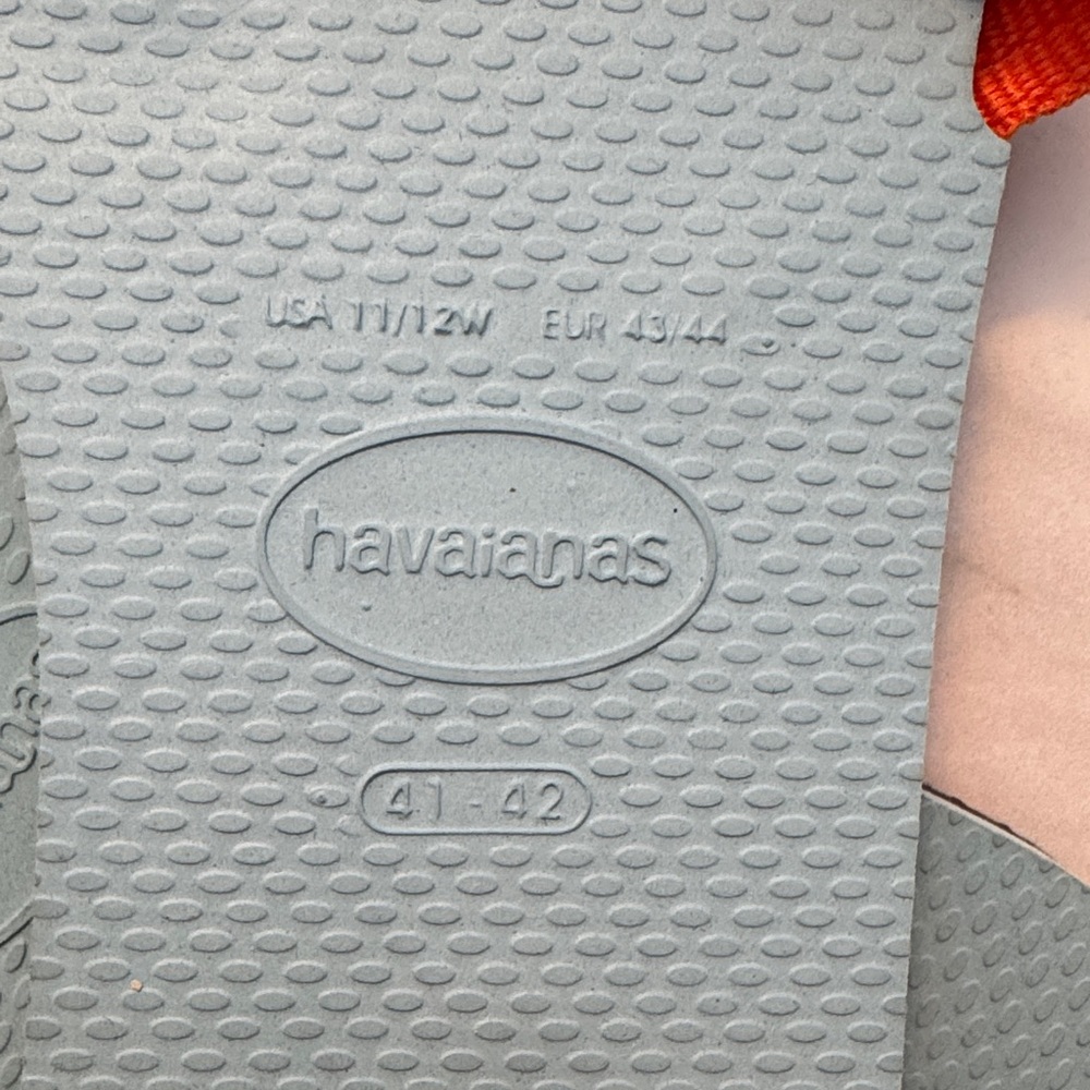 Havaianas Light Blue and Orange Flip Flops - Picture 2 of 5